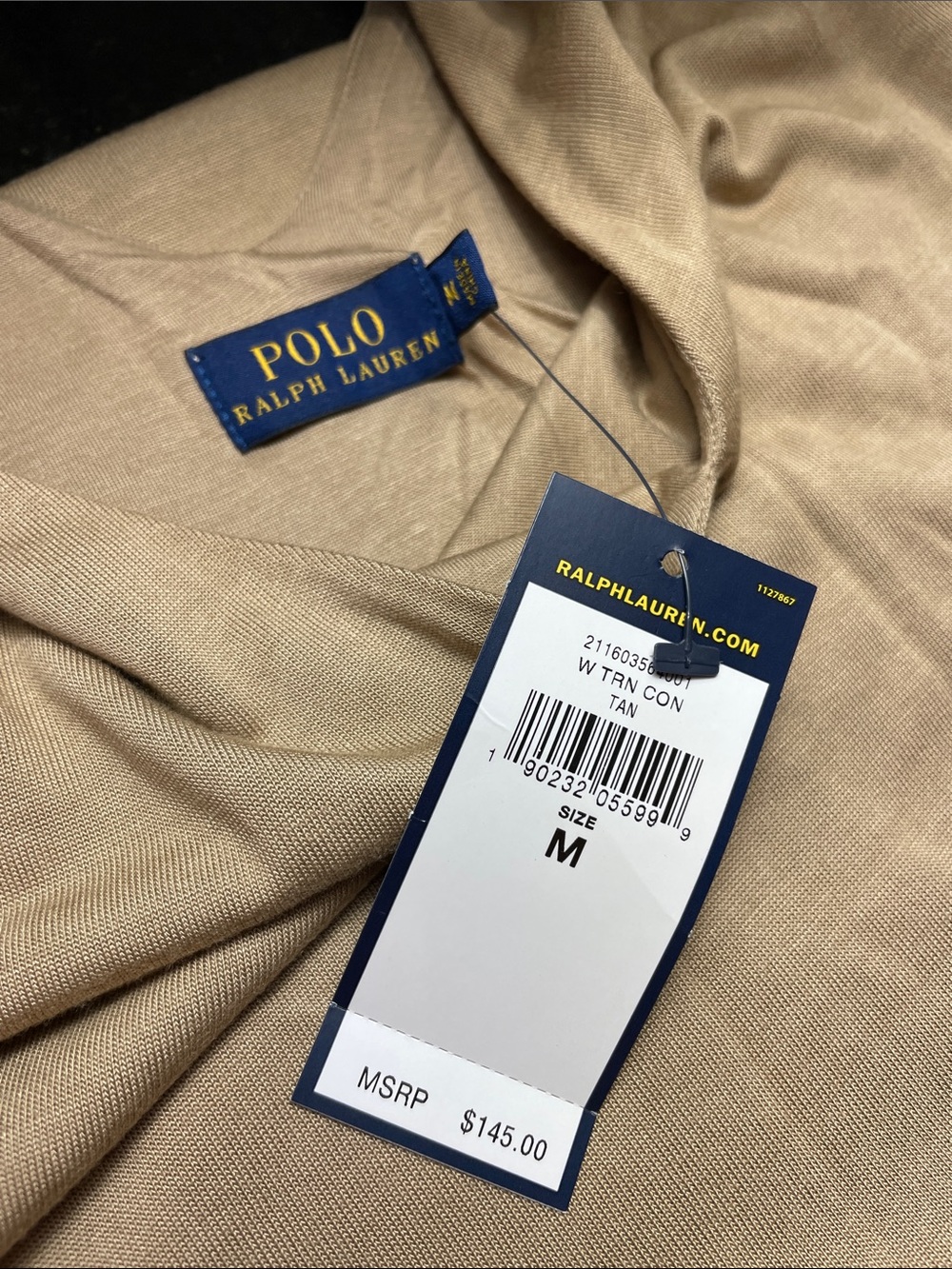 Polo by Ralph Lauren Beige Midi Dress NWT - Picture 3 of 3
